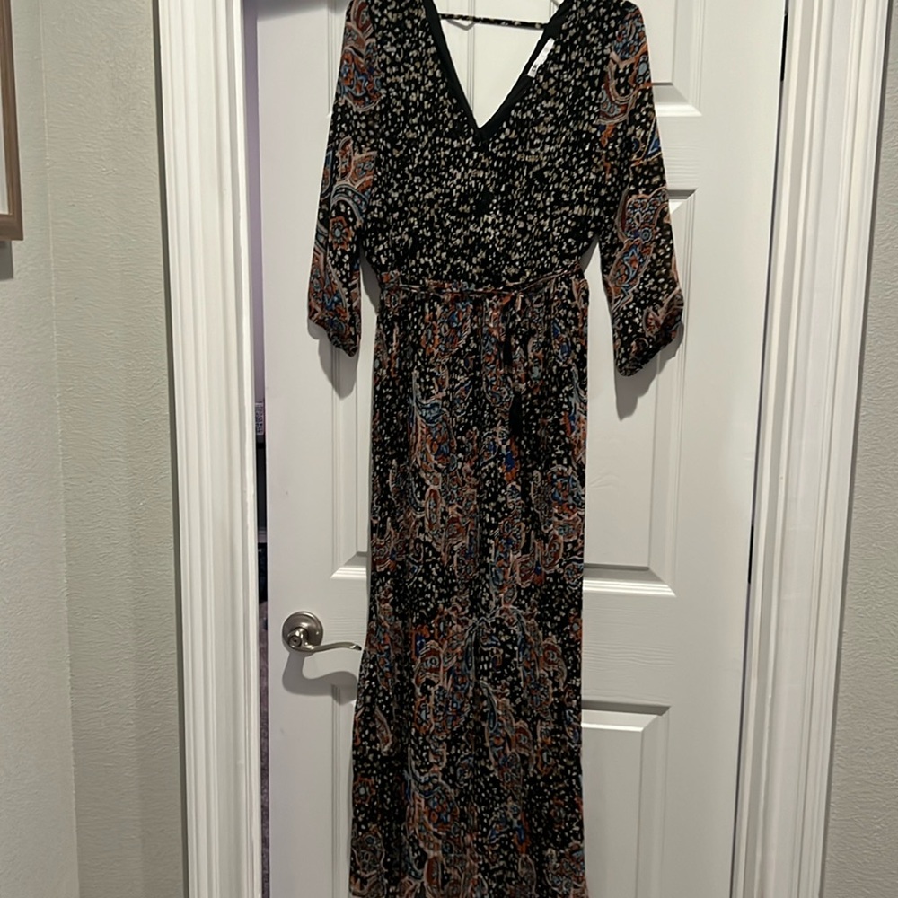 Multi colored and patterned maxi dress